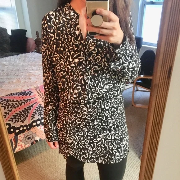 SAM EDELMAN ANIMAL PRINT LONG SLEEVE DRESS - Picture 8 of 8